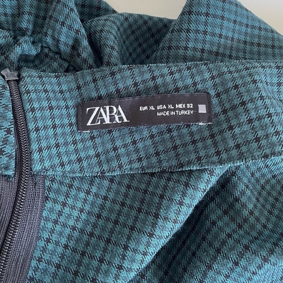 Zara pin up skirt Plaid gingham mini grunge goth punk dark academia cinched XL - Picture 3 of 7